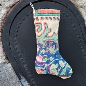 Excellent Stocking, Angelofrugs Sock, Kilim Stocking Christmas, Vintage Rug Sock, Handmade Sock, Xmas Socks, Ornament ,for gift tribal sock