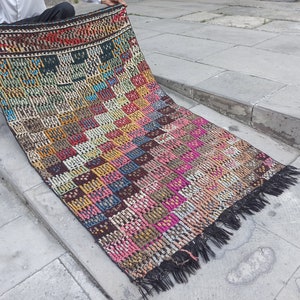 Unforgettable gift, Pastel Rainbow colors kilim, Vintage quality kilim, Handpicked kilim rug, wall decor, kitchen decor; natural wool, 3'2x5