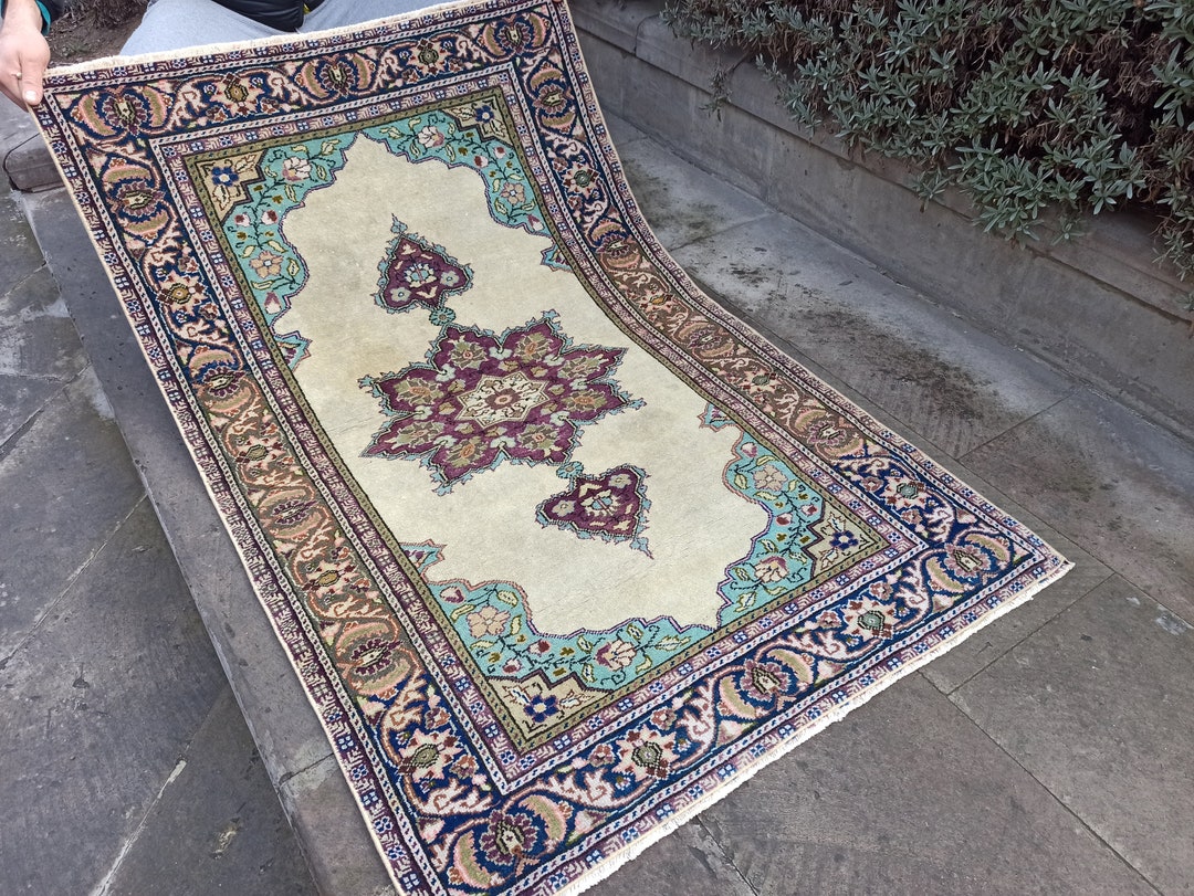 スカイブルー✳︎53×108✳︎額縁Design アイボリー トルコヴィンテージ