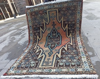 ヴィンテージトルコウールラグ 4x5：トライバルアナトリア装飾 - Etsy 日本