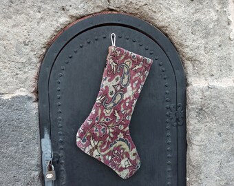 Handmade Kilim Christmas Stocking: Rustic Turkish Rug Decor