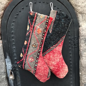 christmas stocking, decorative socks, twins sock, new year stockings, angelofrugs stockings, vintage socks, christmas trees sock, wall decor