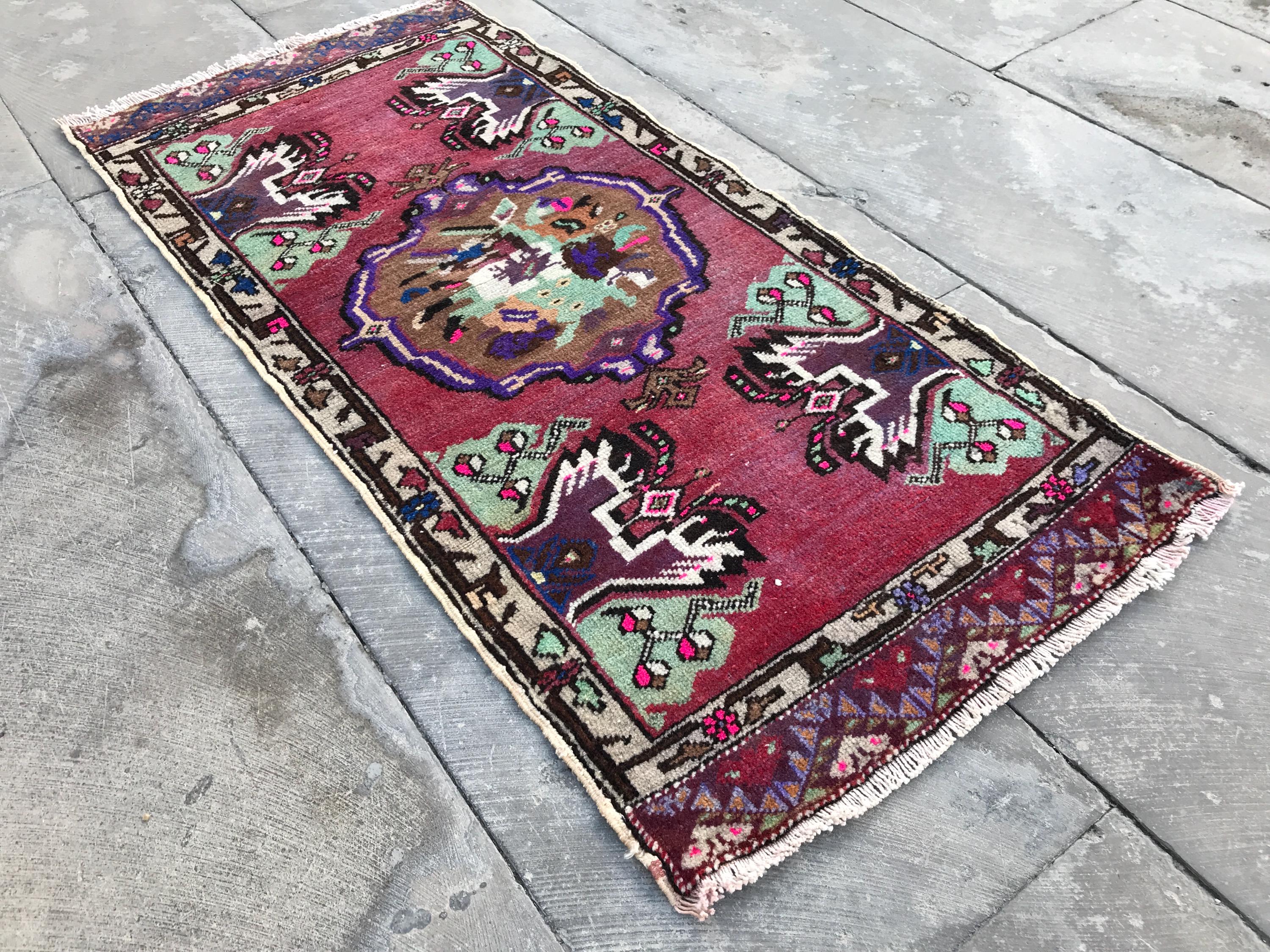 mini tapis vintage, petit tapis arae, tapis cadeau déco de Noël, décoration d'intérieur, mini déco boho oriental, mini tapis de passage 2 x 4, tapis très mignon, 1,8 x 3,7 pi