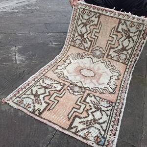 Kleiner türkischer Teppich 70x70: Vintage Anatolische Badematte