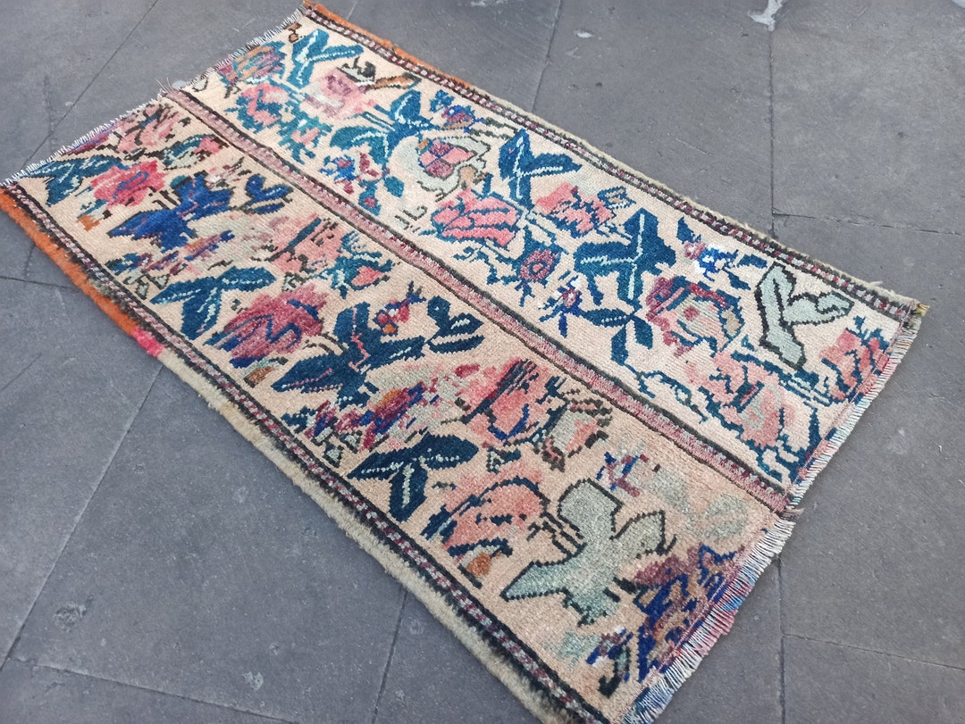 パッチワーク ウシャク ラグ：ヴィンテージ トルコウール ドアマット