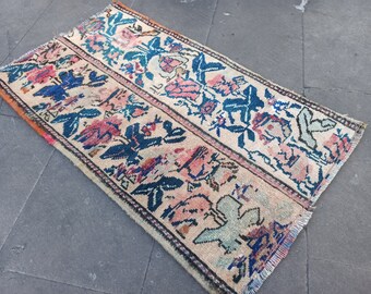 【3日間だけ値下げ】②未使用 トルコ　ラグ　パッチワーク　ヴィンテージ　絨毯 パッチワーク ウシャク ラグ：ヴィンテージ トルコウール ドアマット