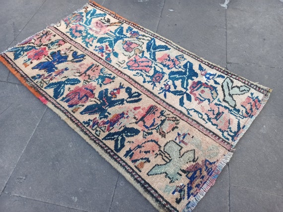 パッチワーク ウシャク ラグ：ヴィンテージ トルコウール ドアマット