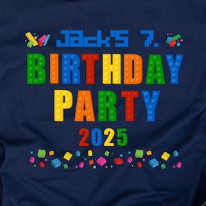 Custom Building Block Birthday Shirt: Bricks Theme Party