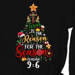 Christian Christmas Tree Shirt: Long Sleeve Faith Tee
