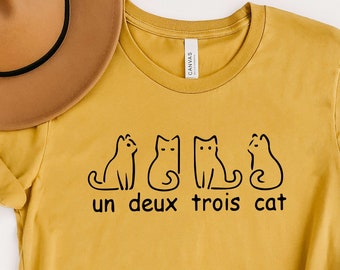 Un Deux Trois Cat Shirt, Cat Mom Gift