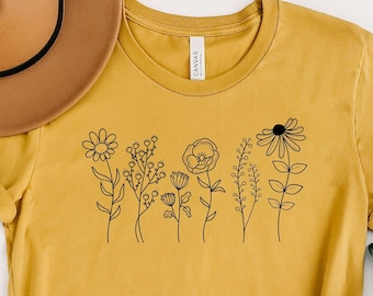 Wildflower Graphic T-Shirt: Floral Print, Women's Fit