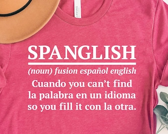 Spanglish Definition Shirt, Latina Gift, Spanish Teacher Tee