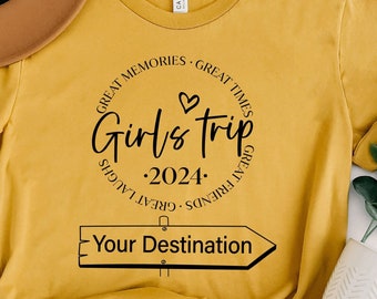 Girls Trip 2024 Shirt, Girls Trip Shirt, Custom Matching Graphic Shirts, Best Friend Gift, Girls Travel Shirt, Girls Vacation Shirt,