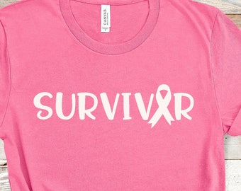 Breast Cancer Survivor Shirt: Pink Ribbon Awareness, Handmade Cotton