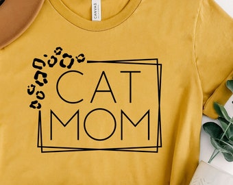 Leopard Cat Mom Shirt: Ringspun Cotton Cat Lover Gift