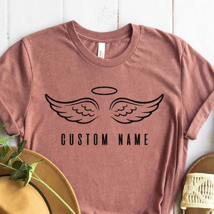 Custom Angel Wings Shirt, Women Graphic Tee, Angel T-Shirt, Angel Halo Shirt