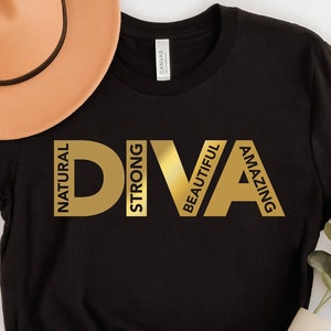 Black Queen Diva Shirt: Strong Woman Empowerment Tee