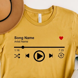Custom Song Lyric Shirt: Personalized Music Tee, Favorite Artist Gift
