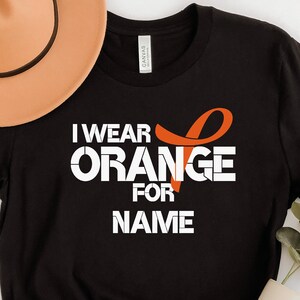 Personalized Leukemia Awareness Shirt: Orange Ribbon, Stronger Than Cancer