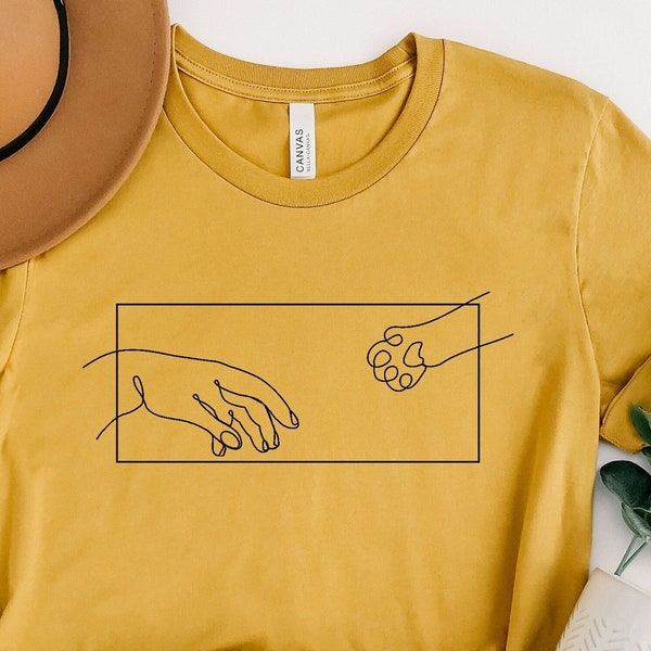 Creation of Adam Shirt, Funny Cat Shirt, Minimalist Shirt, Cat Lover Gift for Women, Cat Shirt, Cats Shirt, Cat T shirt, Gift For Her