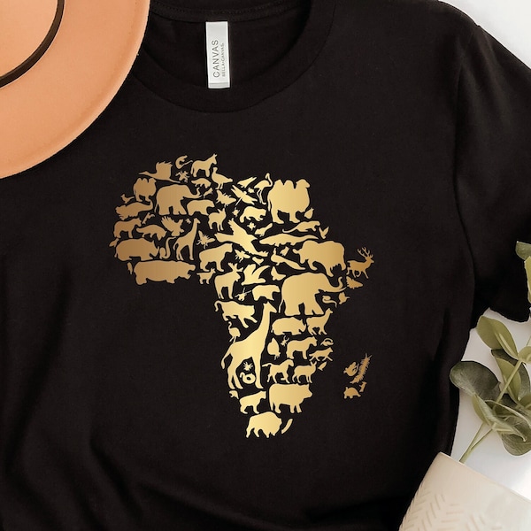 Africa Map Shirt, Africa Animal Shirt, African American Shirt, African Shirt, Map Of Africa, BLM Shirt, Activist Tee