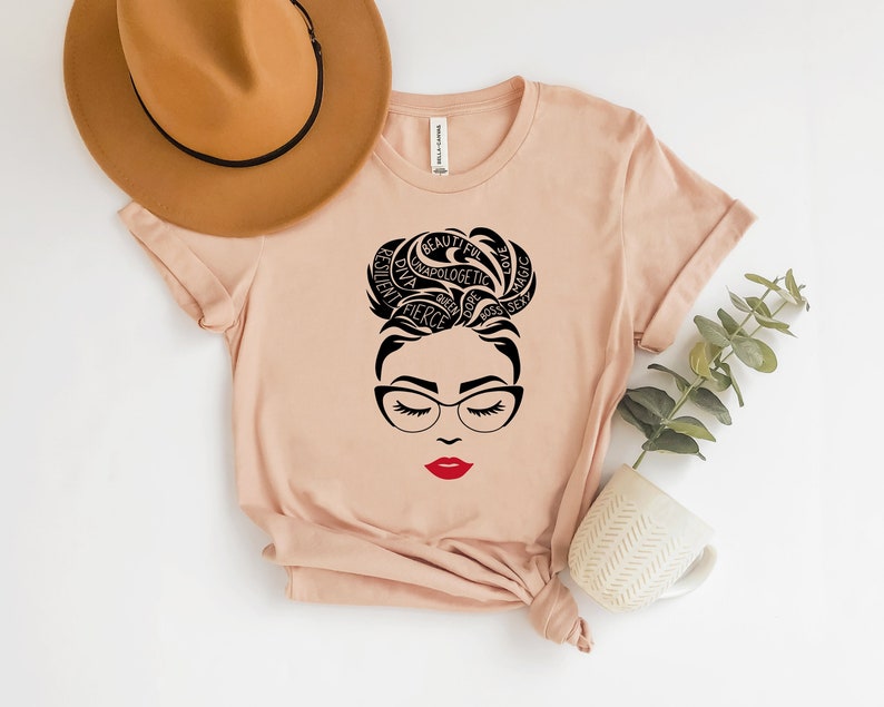 Black Queen Shirt: Afro Woman Empowerment Tee, Valentine's Gift Peach