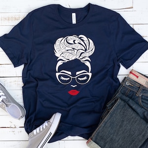 Black Queen Shirt, Women Empowerment, Black Girl Magic, Strong Women, Boss, Black Woman, Afro Woman, Black Girl, Valentines Day Gift Navy