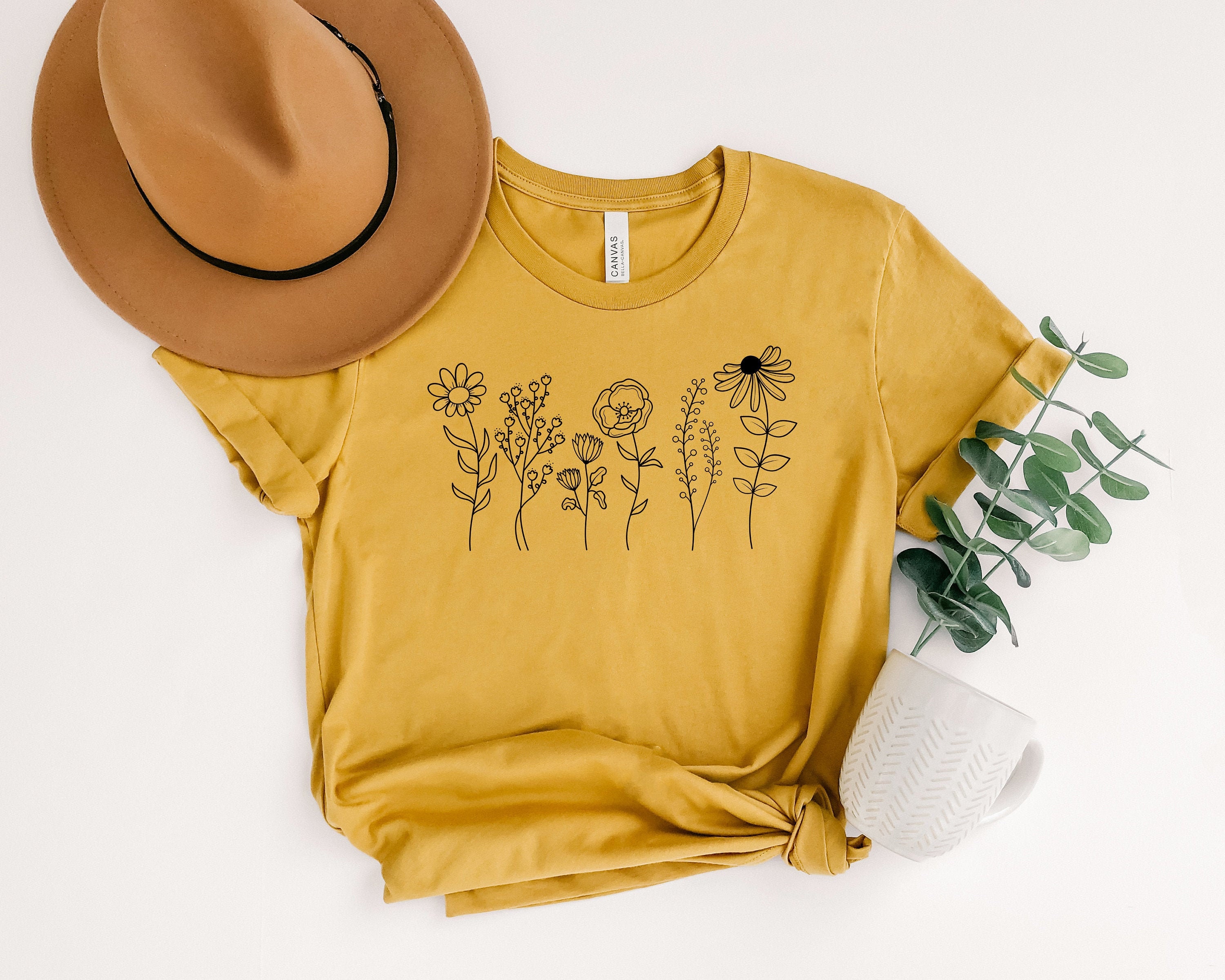 Wildflower Tshirt Wild Flowers Shirt Floral Tshirt Flower Etsy