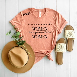 Empowered Women Cotton Tee: Feminist Gift Shirt Sunset