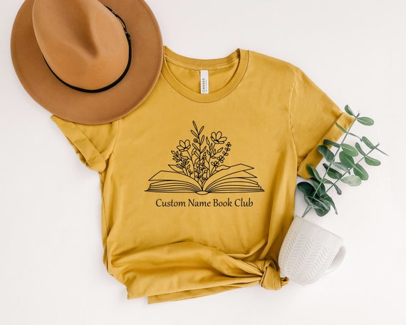 Custom Book Club T-Shirt: Floral Bookworm Tee