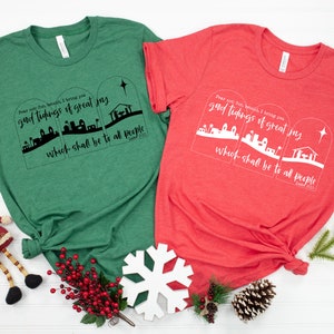 Christmas Shirt, Family Christmas Shirt, Nativity Shirt, Christian Christmas Shirt, Good Tidings of Great Joy Shirt