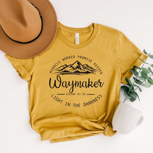 Miracle Worker Promise Keeper Waymaker Shirt, Religious Shirt, Christian Shirt, Isaiah 42:16, Faith Shirt