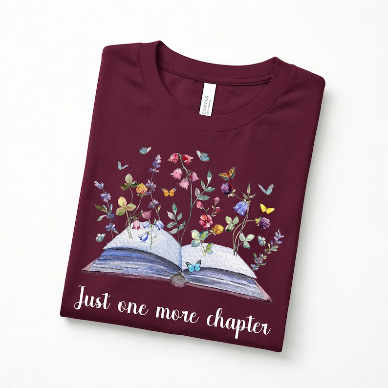 Just One More Chapter Shirt: Book Lover Gift, Reading Tee afbeelding 3
