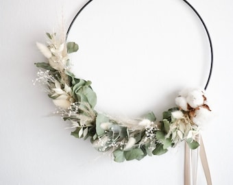 Trockenblumenkranz Türkranz Blumenkranz mit Eukalyptus und Trockenblumen