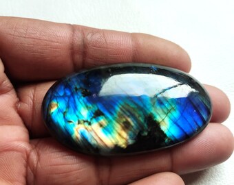Multi Purple Flashy Oval Shape Labradorite Gemstone Purple Labradorite Cabochon Weight 111Cts Size 43*32*8mm Labradorite Loose Gemstone