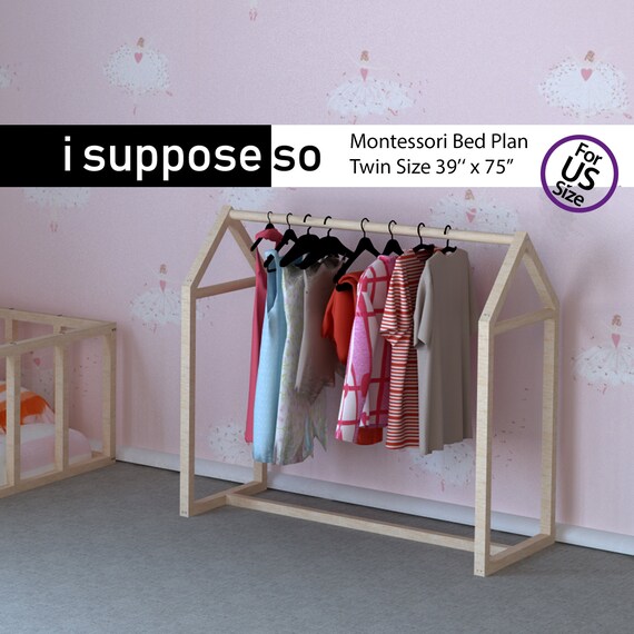 Montessori Garment Rack Plan Kids Clothes Rack Mini Wooden Rack Girl Clothing Rack Dress Up Storage Small Clothes Rack Kids Bedroom