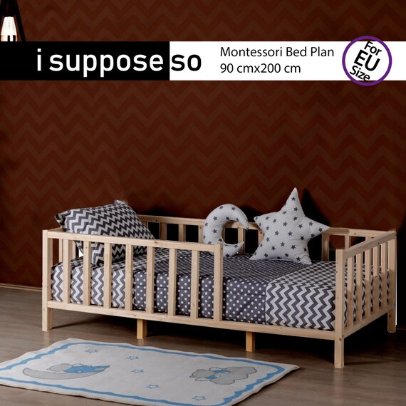 Montessori Floor House Digital Plan Kids Bed Child Bed Nursery Bed House Shaped Bed Plan Pdf Metric Size Assembly Plan