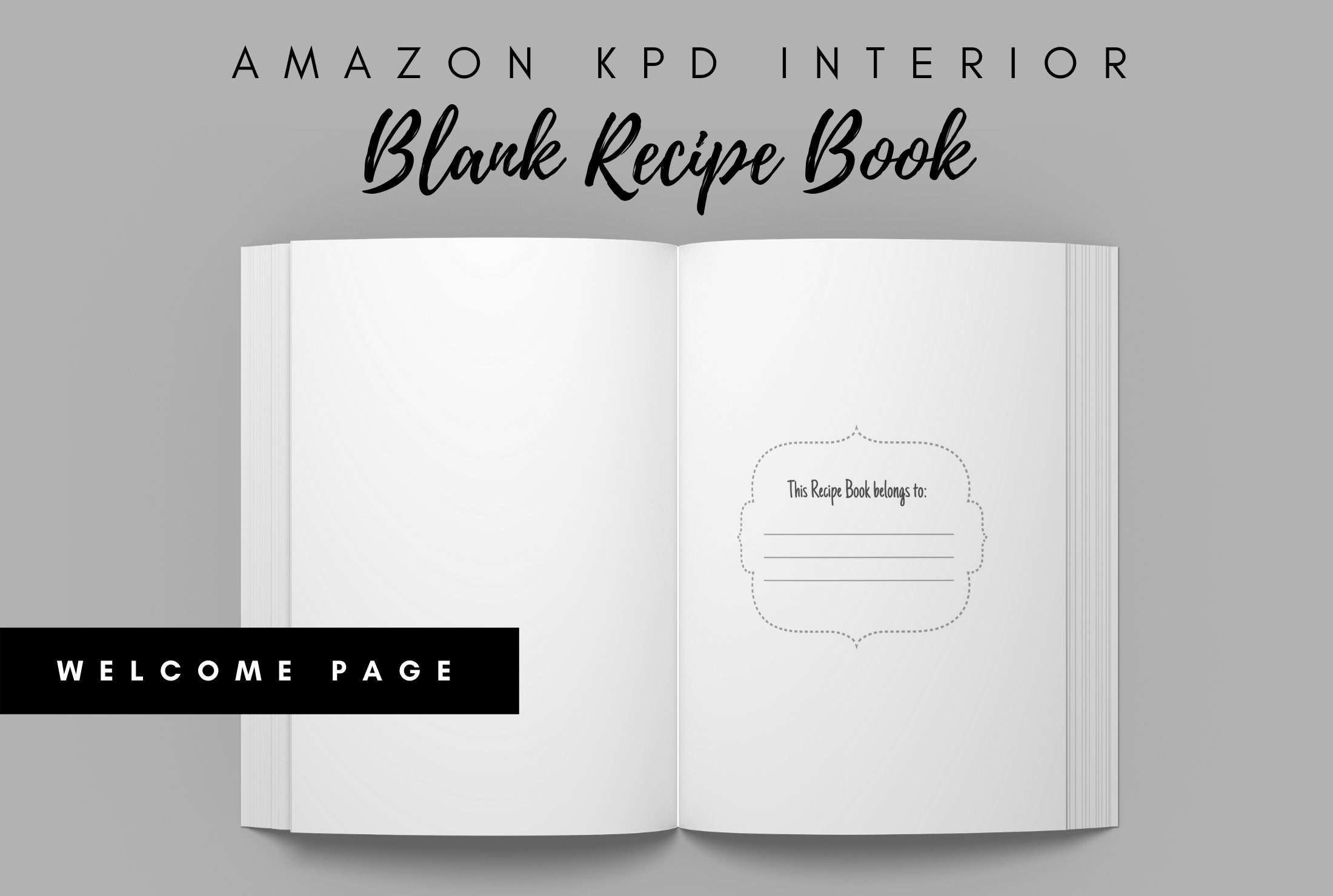 Blank Recipe Book Cookbook for KDP Graphic by KDP Interiors