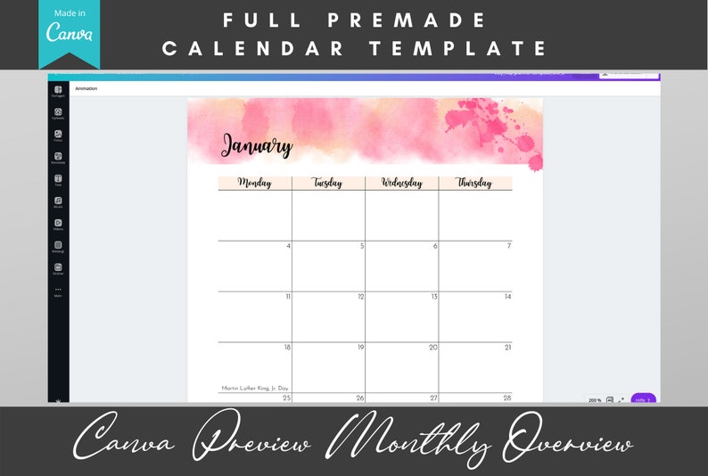 Canva Calendar Templates Margi Saraann