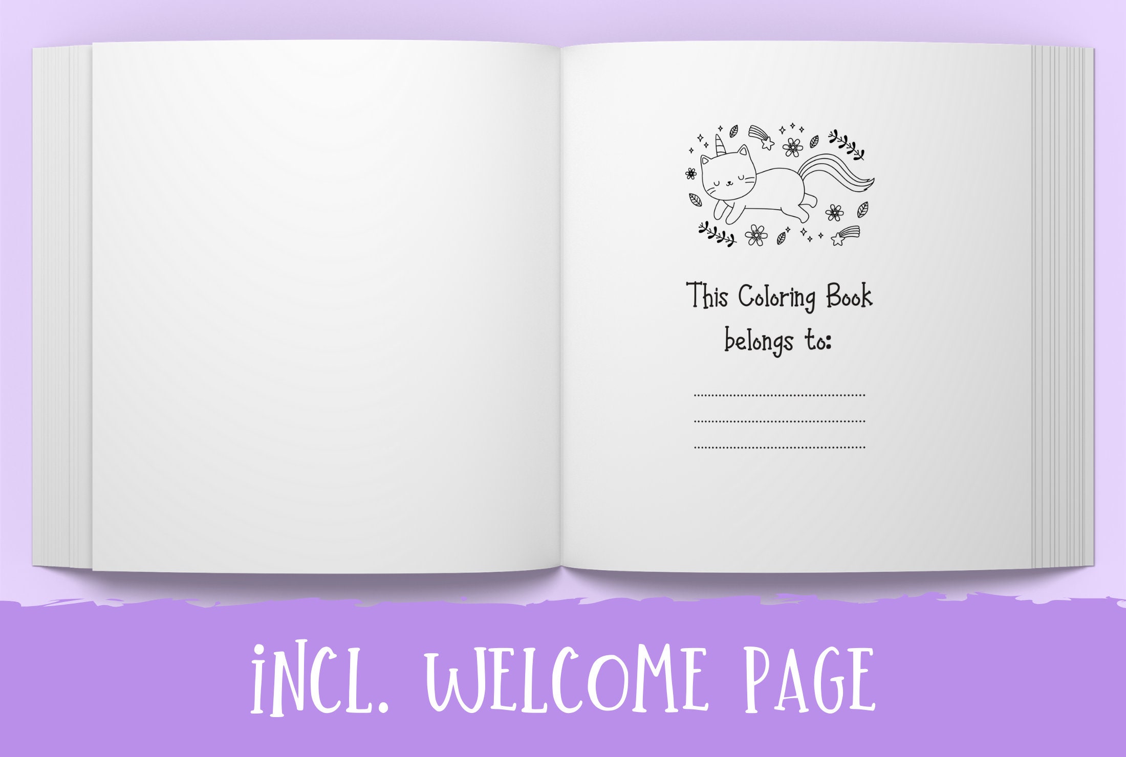 Download KDP Interior Template: Cute Cat Unicorn Coloring Book for ...
