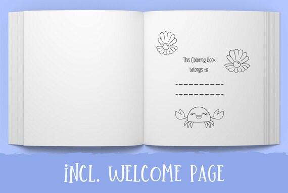 Download Kdp Interior Template Coloring Book For Kids Mermaids Sea Etsy