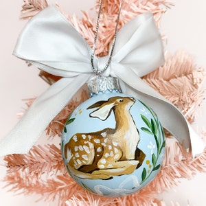 Hand-painted, Baby Dear, Christmas Ornament image 2