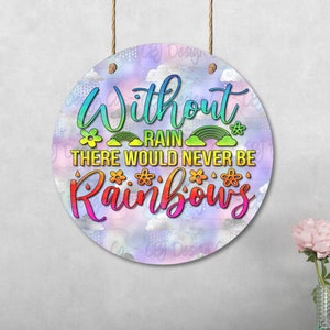 Digital Download for Sublimation, Rainbow Round, Rainbow Round Design, Spring Design, Round Door Hanger Design, 12.25 Round Design