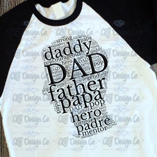 Digital Download for Sublimation, Dad Design, Dad word art Design, Father's Day Design, Dad Design for Sublimation