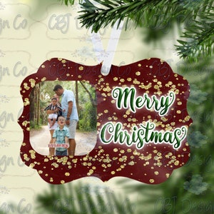 Merry Christmas Photo Ornament Design, Christmas Ornament Design for Aparecium Blank