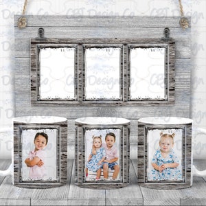 Digital Download for Sublimation, 11 oz Wooden Frame Photo Mug Design, Picture Mug Design for Sublimation