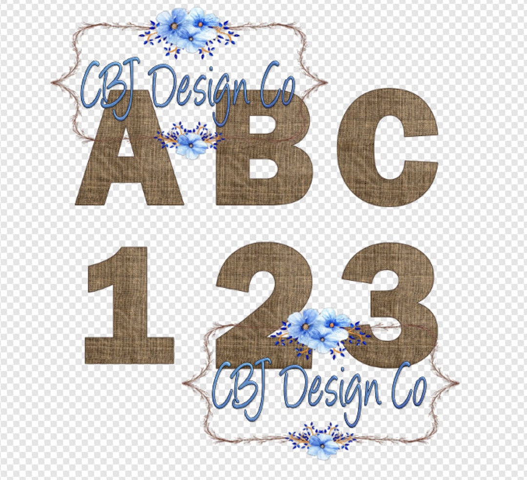 Digital Download, Burlap Alphabet, Burlap Numbers, PNG for Sublimation ...