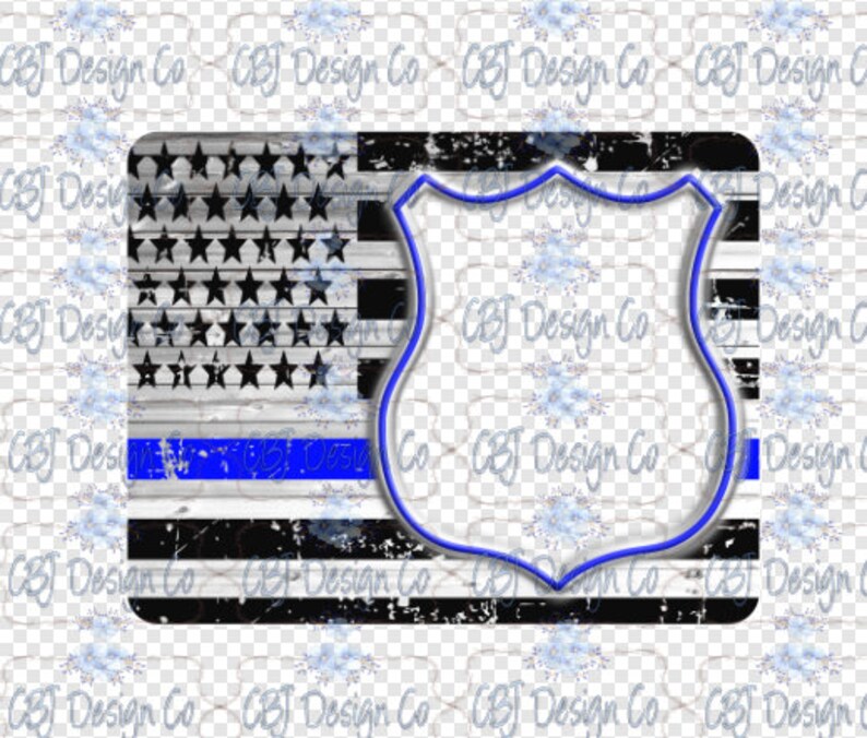 Digital Download Thin Blue Line Picture Frame Template Etsy
