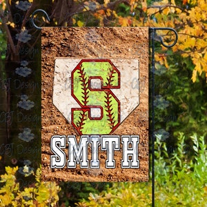 Digital Download for Sublimation, Softball Letter S Flag Design, Softball Garden Flag Design, Softball Design for Sublimation