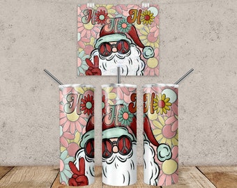 Digitaler Download für Sublimation, Weihnachten 20 oz Tumbler Design, Retro Weihnachtsdesign, Retro Santa Design, Weihnachten Sublimationsdesign